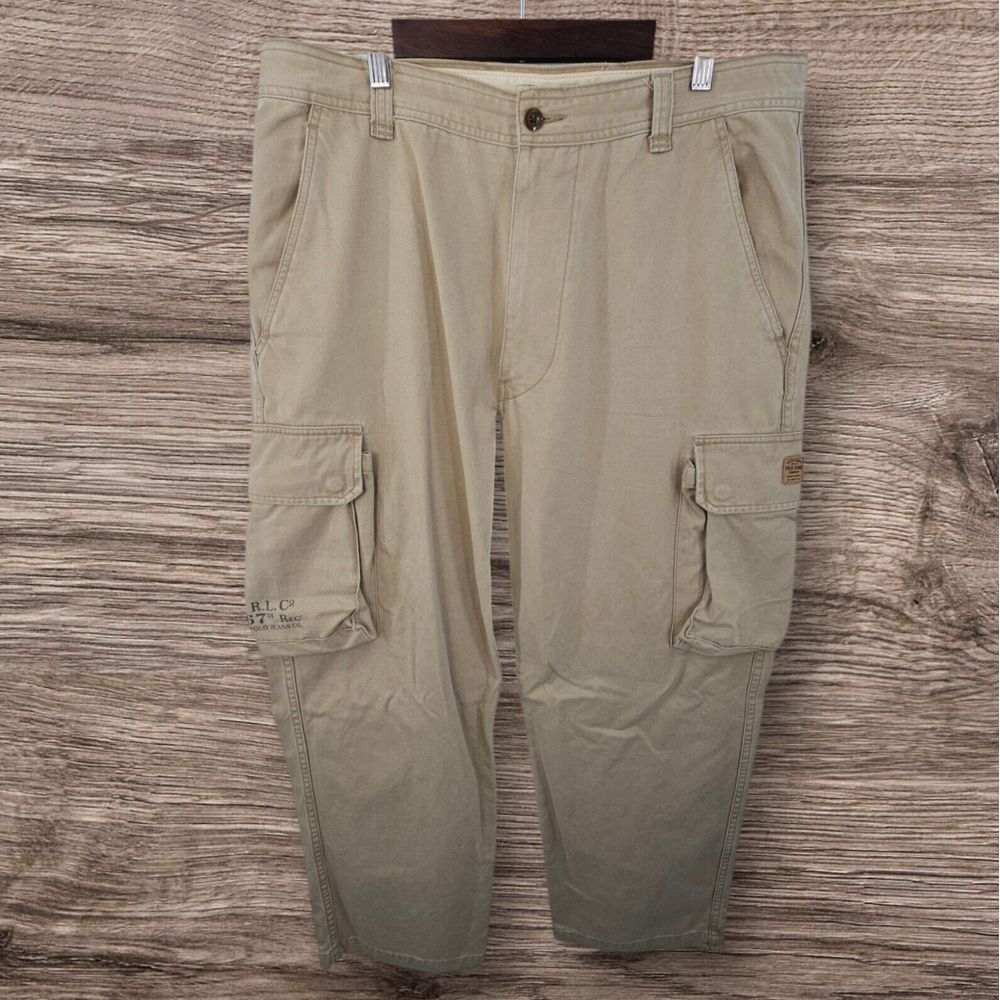 Vintage Ralph Lauren Polo Jeans Co Pants Men Size 36 Authentic Military Trousers - Picture 2 of 12